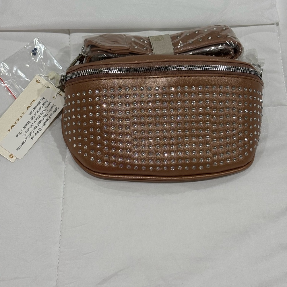 Le Miel Tan Studded Crossbody/Bum Bag